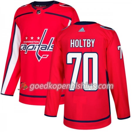 Washington Capitals Braden Holtby 70 Adidas 2017-2018 Rood Authentic Shirt - Mannen